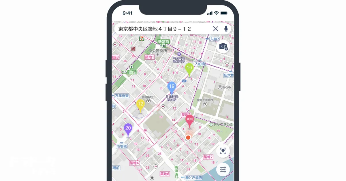 2.配達先を地図上で一挙確認できる